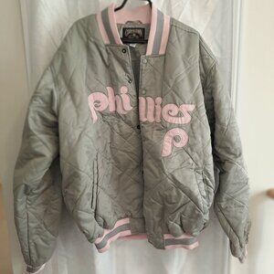 PHILADELPHIA PHILLIES COOPERSTOWN COLLCTION RETRO BOMBER JACKET PLUS SIZE